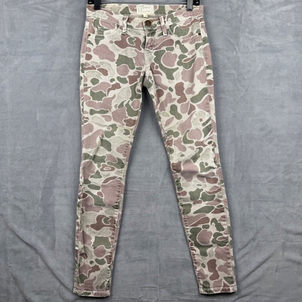 Current Elliott‎ The Ankle Skinny Grey Camo Print Jeans Size 24 Women